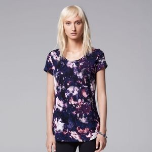 Simply Vera Vera Wang Floral T-Shirt Size Medium
